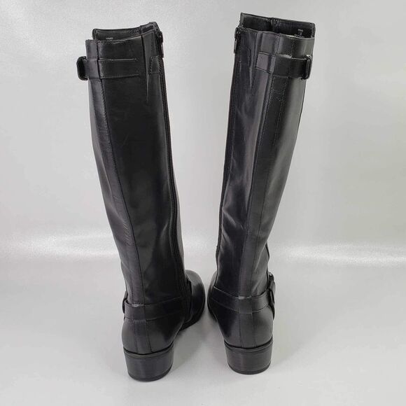 Lauren Ralph Lauren Boots Tall Women’s Black Leather Knee High Riding Size 7.5 - Picture 3 of 10